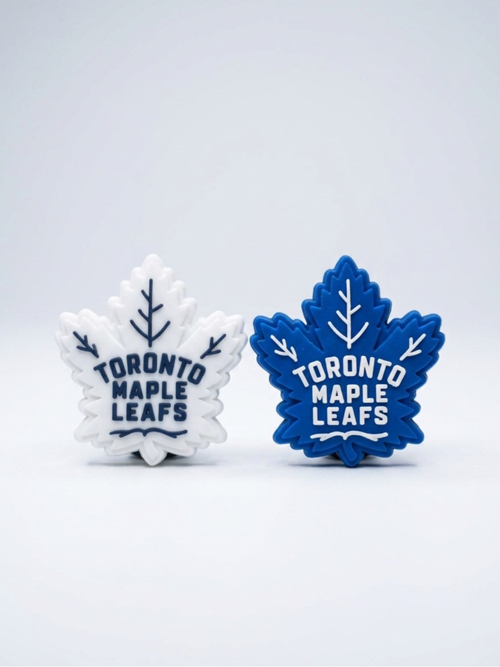 Toronto Maple Leafs Leaf Logo Shoe Charms (White & Blue)